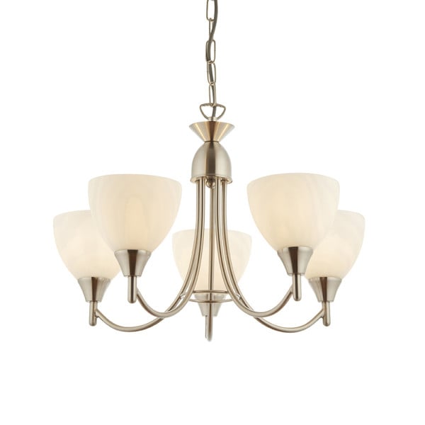 Lampa wisząca ALTON chromowana satynowa 5xE14x15W IP20 Endon 1025587