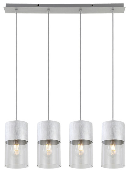Lampa wisząca aluminium szczotkowane Zelkova 4xE27x40W Rabalux 851348