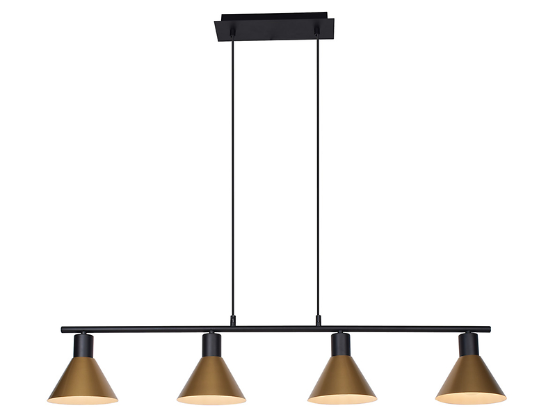 Lampa wisząca Alvaro 4-punktowa metalowa czarno-złota 299693