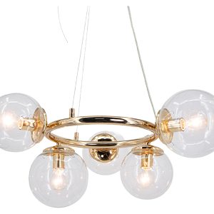Lampa wisząca Amaro 5-punktowa metalowa złota 1077864 Lampa wisząca Amaro 5-punktowa metalowa złota 1077864