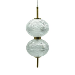 Lampa wisząca Amerilla złoto-przezroczysta LED 2x30W 4000K 3000lm IdeaLED 850165