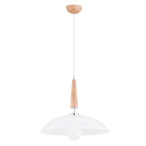 Lampa wisząca AMINA srebrne elementy biała 1xE27x15W IP20 Alfa 1025358