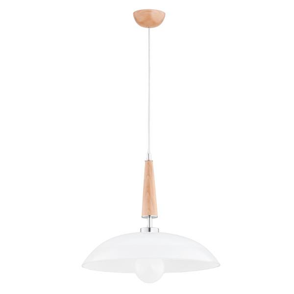 Lampa wisząca AMINA srebrne elementy biała 1xE27x15W IP20 Alfa 1025358