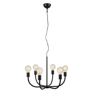 Lampa wisząca Amistoso 6-punktowa metalowa czarna 45038
