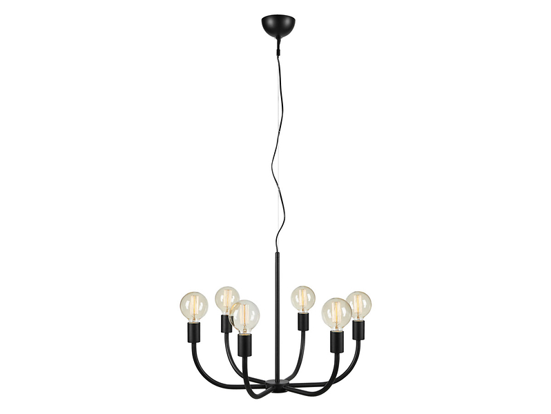 Lampa wisząca Amistoso 6-punktowa metalowa czarna 45038