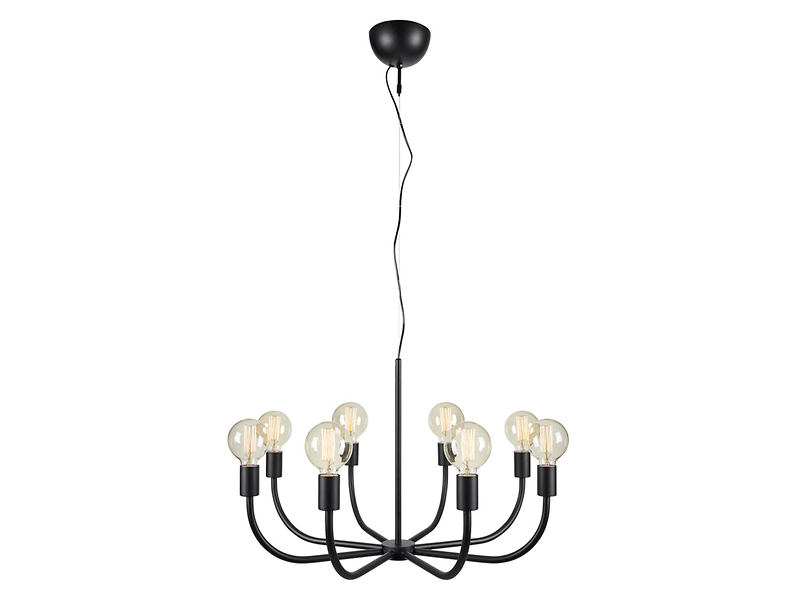 Lampa wisząca Amistoso 8-punktowa metalowa czarna 45039