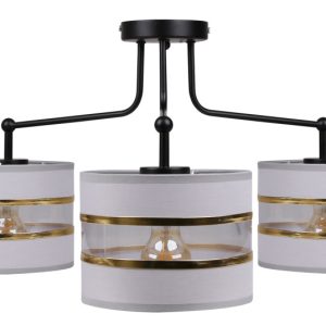 Lampa wisząca ANDY czarny 3x40w e27 abażur szary+złoty 796611 Lampa wisząca ANDY czarny 3x40w e27 abażur szary+złoty 796611