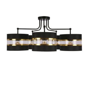 Lampa wisząca ANDY czarny 5x40w e27 abażur czarny+złoty 361834 Lampa wisząca ANDY czarny 5x40w e27 abażur czarny+złoty 361834
