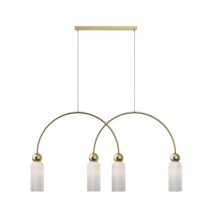 Lampa wisząca ANTIC łuki ryflowane klosze złoto-biała 4xE14x40W Maytoni 1019317 Lampa wisząca ANTIC łuki ryflowane klosze złoto-biała 4xE14x40W Maytoni 1019317