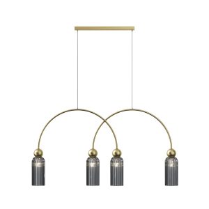 Lampa wisząca ANTIC łuki ryflowane klosze złoto-szara 4xE14x40W Maytoni 1019081 Lampa wisząca ANTIC łuki ryflowane klosze złoto-szara 4xE14x40W Maytoni 1019081