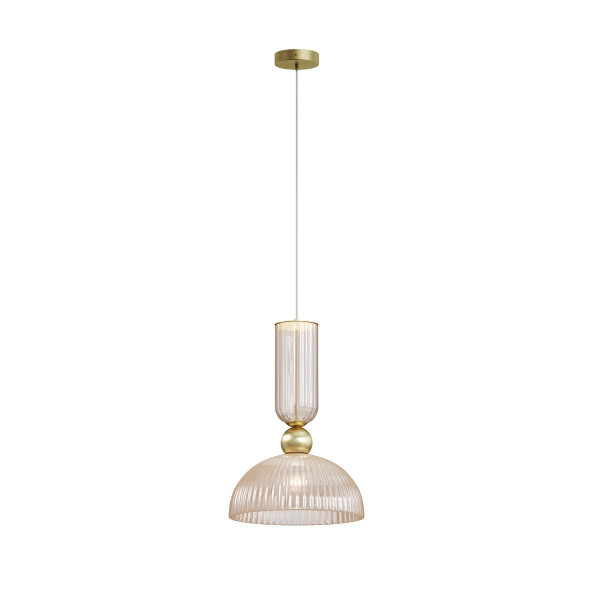 Lampa wisząca ANTIC ryflowana kopuła mosiężno-złota 1xE27x60W IP20 Maytoni 1019438