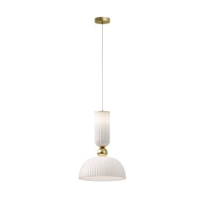 Lampa wisząca ANTIC ryflowana kopuła złoto-biała 1xE27x60W IP20 Maytoni 1019075 Lampa wisząca ANTIC ryflowana kopuła złoto-biała 1xE27x60W IP20 Maytoni 1019075