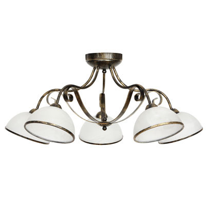 Lampa wisząca Antica złota patyna-biała 5xE27x15W IP20 Luminex 1021206