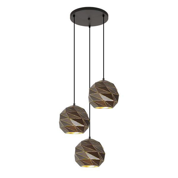 Lampa wisząca antracytowy Palermo 3xE27x40W wym: 110x49x49 cm Italux 860916