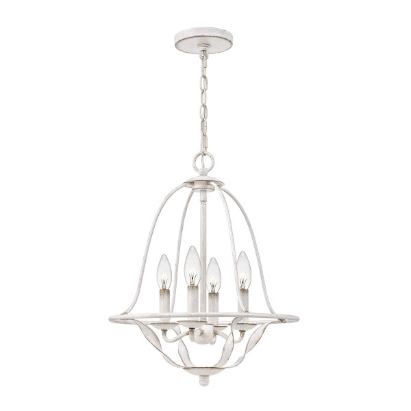 Lampa wisząca antyczna biel Bradbury 4xE14x40W Quoizel 849211