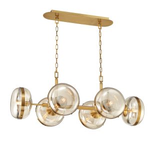 Lampa wisząca antyczny mosiądz NOTTINGHAM 6xE27x40W Quintiesse 836967 Lampa wisząca antyczny mosiądz NOTTINGHAM 6xE27x40W Quintiesse 836967
