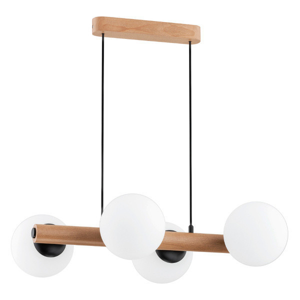 Lampa wisząca ARAGON czarna-jasne drewno 4xE14x10W IP20 Alfa 1022973