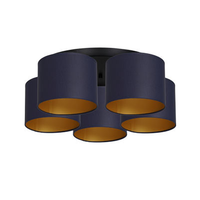 Lampa wisząca Arden czarny mat-granatowy-złota 5xE27x15W IP20 Luminex 1021060