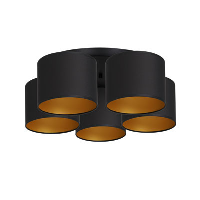 Lampa wisząca Arden czarny mat-złota 5xE27x15W wym:18x58x58cm IP20 Luminex 1021163
