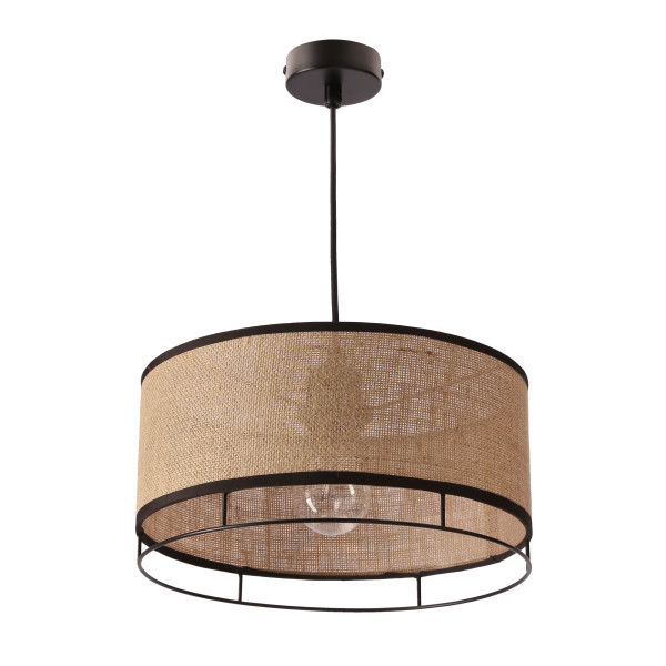 Lampa wisząca Ardi beżowy abażur czarno-beżowa 1xE27x40W IP20 Candellux 989707