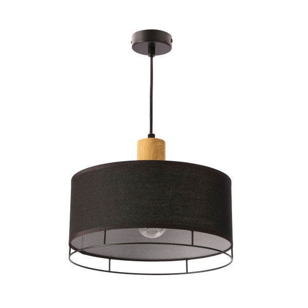 Lampa wisząca Ardi drewniany element czarna 1xE27x40W IP20 Candellux 989829