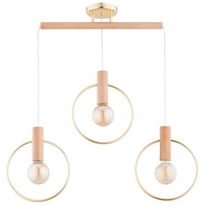 Lampa wisząca ARISA jasne drewno-złota 3xE27x15W wym:80x80x27cm IP20 Alfa 990338 Lampa wisząca ARISA jasne drewno-złota 3xE27x15W wym:80x80x27cm IP20 Alfa 990338