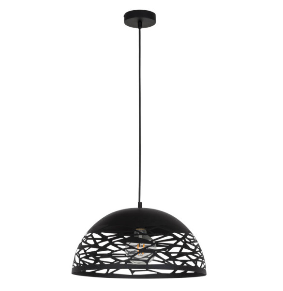 Lampa wisząca Armand klosz z wyciętymi wzorami czarna 1xE27x40W IP20 Italux 1019063