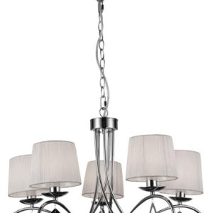 Lampa wisząca ARNIKA 5x40w e14 chrom / biały 796825 Lampa wisząca ARNIKA 5x40w e14 chrom / biały 796825