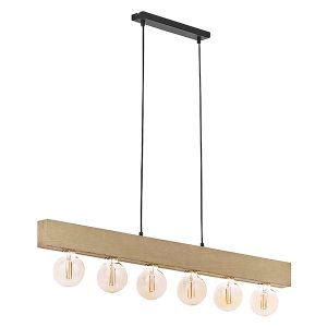 Lampa wisząca Artwood 6-punktowa drewniana brązowa 32498 Lampa wisząca Artwood 6-punktowa drewniana brązowa 32498