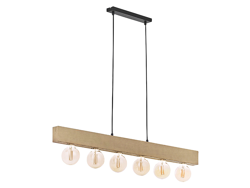 Lampa wisząca Artwood 6-punktowa drewniana brązowa 32498