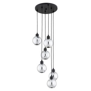 Lampa wisząca ARVENE chromowane klosze czarna 6xE14x10W IP20 Alfa 1019040 Lampa wisząca ARVENE chromowane klosze czarna 6xE14x10W IP20 Alfa 1019040