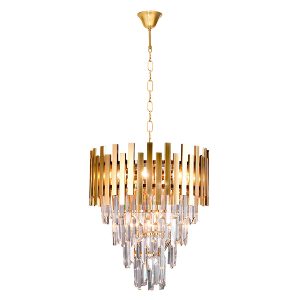 Lampa wisząca Aspen 9-punktowa kryształowa złota 95382 Lampa wisząca Aspen 9-punktowa kryształowa złota 95382