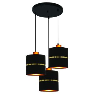 Lampa wisząca Assam 3-punktowa czarna 201575