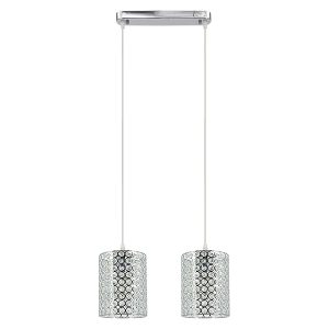 Lampa wisząca Aster 2-punktowa szklana srebrna 55342