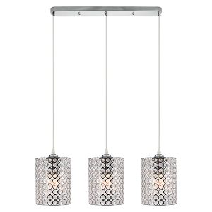Lampa wisząca Aster 3-punktowa szklana srebrna 55343