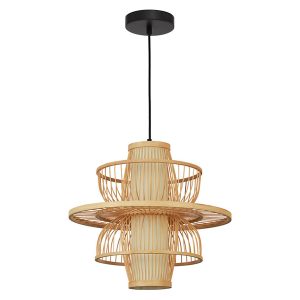 Lampa wisząca Astra rattanowa czarna 656573