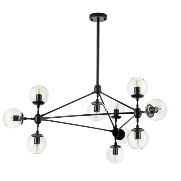 Lampa wisząca ASTRIFERO-10 transparentno czarna 90 cm 1066005