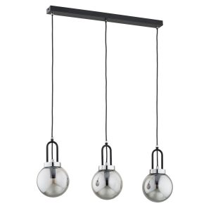 Lampa wisząca ATORI czarna-chromowana-dymiona 3xE14x10W IP20 Alfa 989836