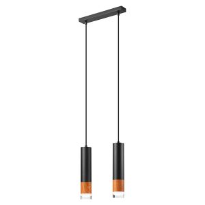 Lampa wisząca Aurelia 2-punktowa metalowa czarna 121365