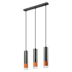 Lampa wisząca Aurelia 3-punktowa metalowa srebrna 120809