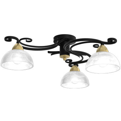 Lampa wisząca Aurora czarna i mosiądz 3xE27x15W IP20 Luminex 1021146
