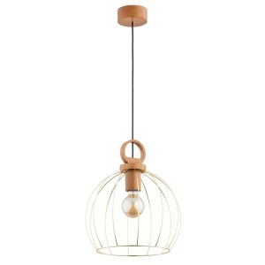 Lampa wisząca AVATAR jasne drewno-złoto 1xE27x15W wym:90x34x34cm IP20 Alfa 986326