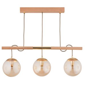 Lampa wisząca AXA jasne drewno-złota-bursztynowy 3xE14x10W IP20 Alfa 984916 Lampa wisząca AXA jasne drewno-złota-bursztynowy 3xE14x10W IP20 Alfa 984916