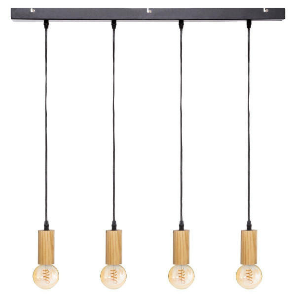 Lampa wisząca AYS, drewniana oprawa, 80 cm 124319