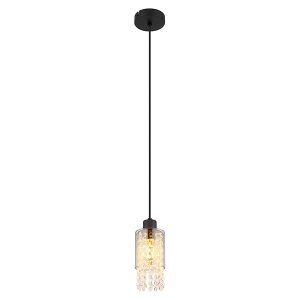 Lampa wisząca Backey metalowo-szklana czarno-srebrna 131018 Lampa wisząca Backey metalowo-szklana czarno-srebrna 131018