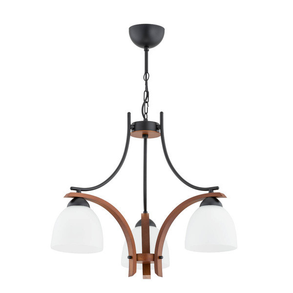 Lampa wisząca BAFIA czarna-orzech 3xE27x15W wym:46x52x52cm IP20 Alfa 1027003