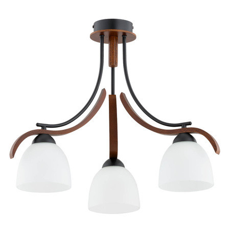 Lampa wisząca BAFIA czarna-orzech 3xE27x15W wym:46x52x52cm IP20 Alfa 1025649