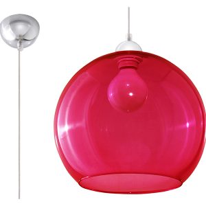 Lampa wisząca Ball szklana czerwona 52409