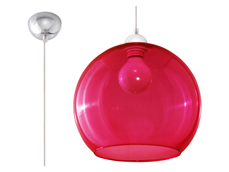 Lampa wisząca Ball szklana czerwona 52409
