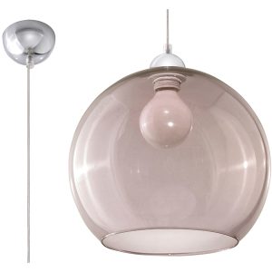 Lampa wisząca Ball szklana szara 52406